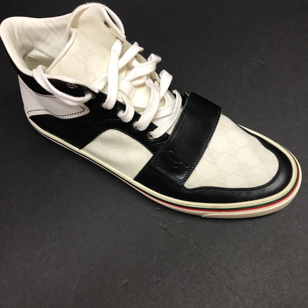 Gucci - 245310 White/Black Monogram Sneaker 11.5